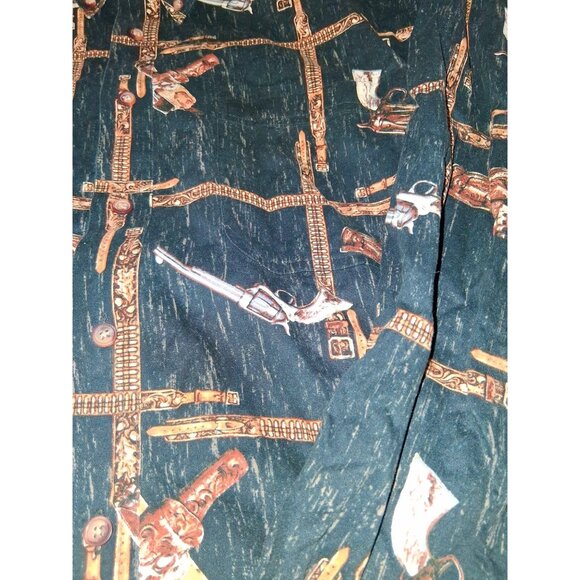Western-Themed Long Sleeve Button-Up Shirt With Guns & Holsters Print - Picture 5 of 8